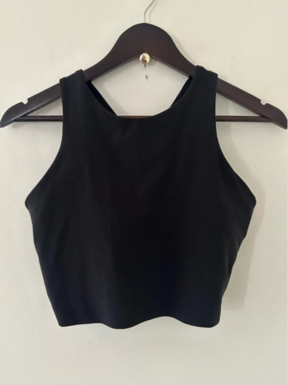 Athleta Black XL Cropped High Neck Racerback Tank Top